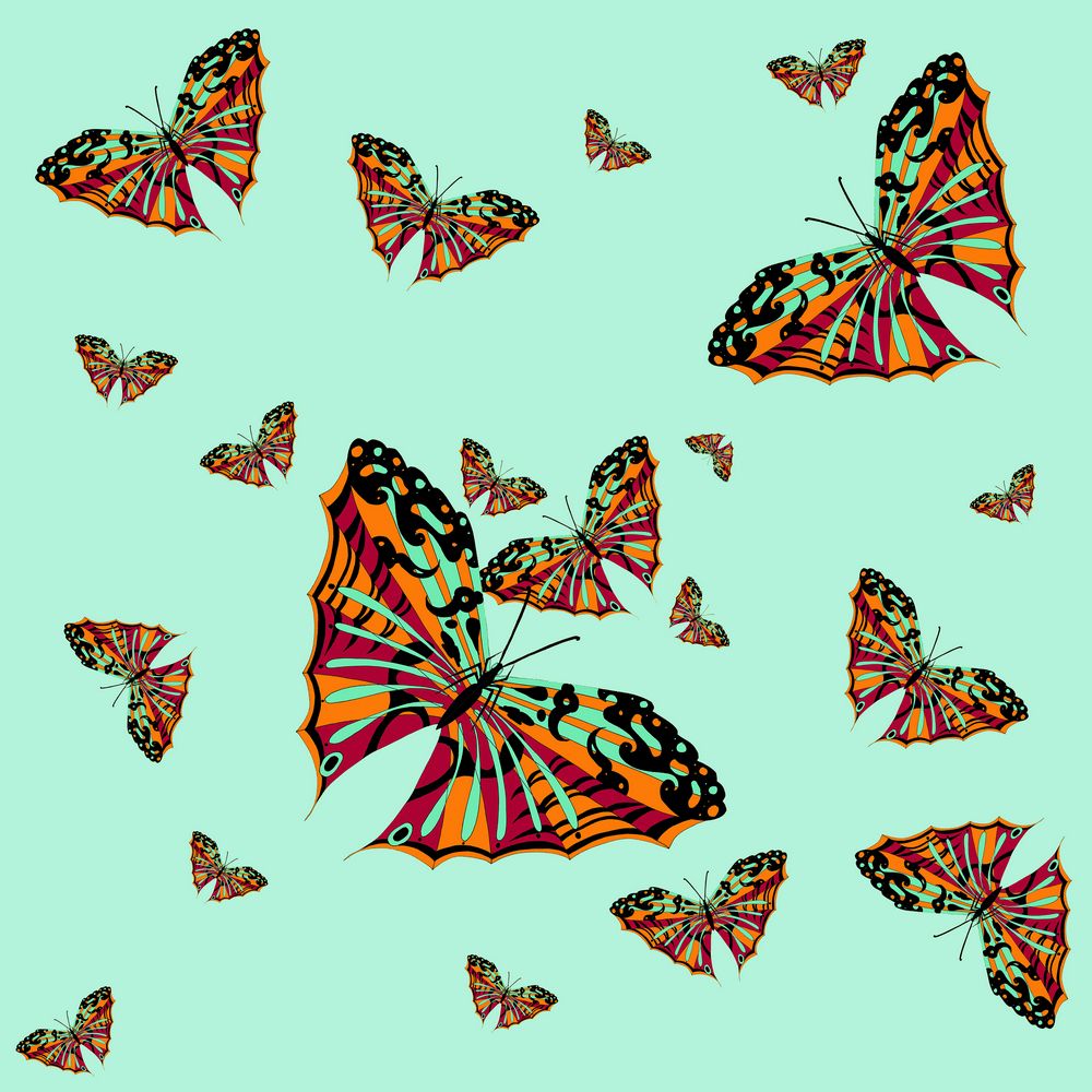 Click to see sample of Osaka Butterfly - Turquoise