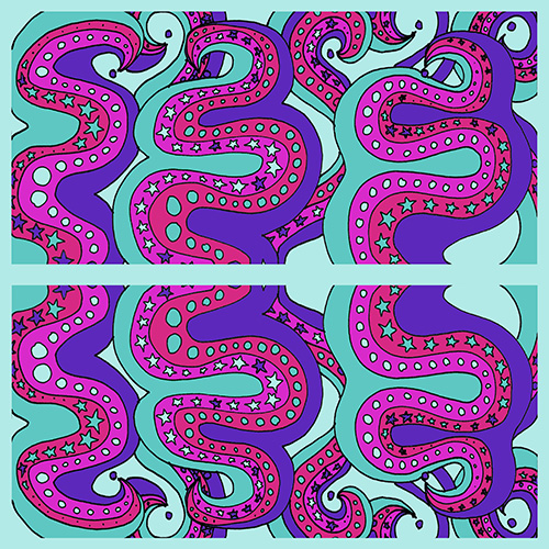 Click to see sample of Space Snakes - Hot Pink Baby Blues